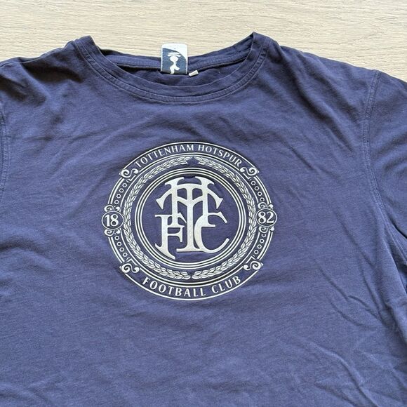 Tottenham Hotspur Shirt Adult XL Crew Tee Blue Short Sleeve Logo THFC Football - Picture 1 of 7